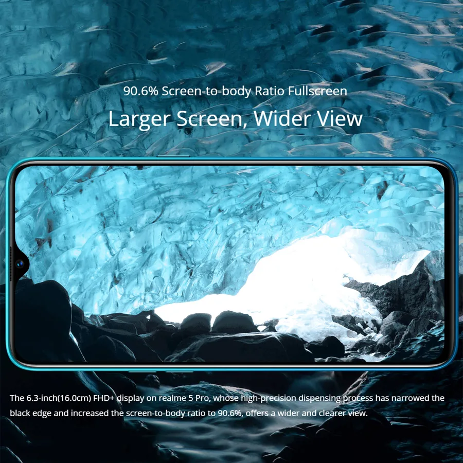 Оригинальная версия ЕС Realme 5 Pro мобильный телефон с двумя sim-картами 6," 1080x2340 4 ГБ/8 Гб ram 128 ГБ rom Snapdragon712 4035 мАч 48MP Android9.0