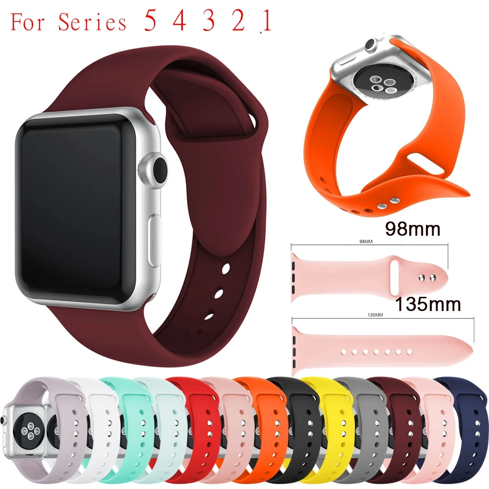 

Sports Silicone Watch Band for Apple Watch Band Series 5 4 3 2 1 42mm 38mm 40mm 44mm Wrist Bracelet Strap for IWatch 4 40mm 44mm
