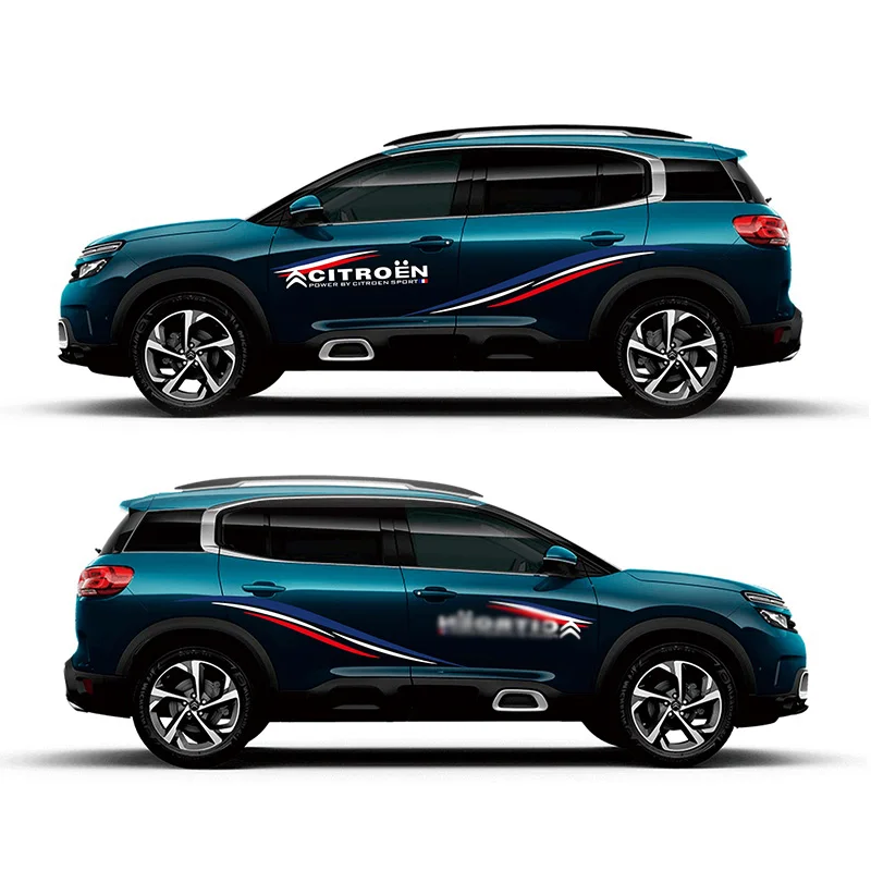 sport car sticker For Citroen C5 AIRCROSS Mark Levinson Exterior Side door Decal Car Vinyl Film 1 Pair - Color Name: Blue car