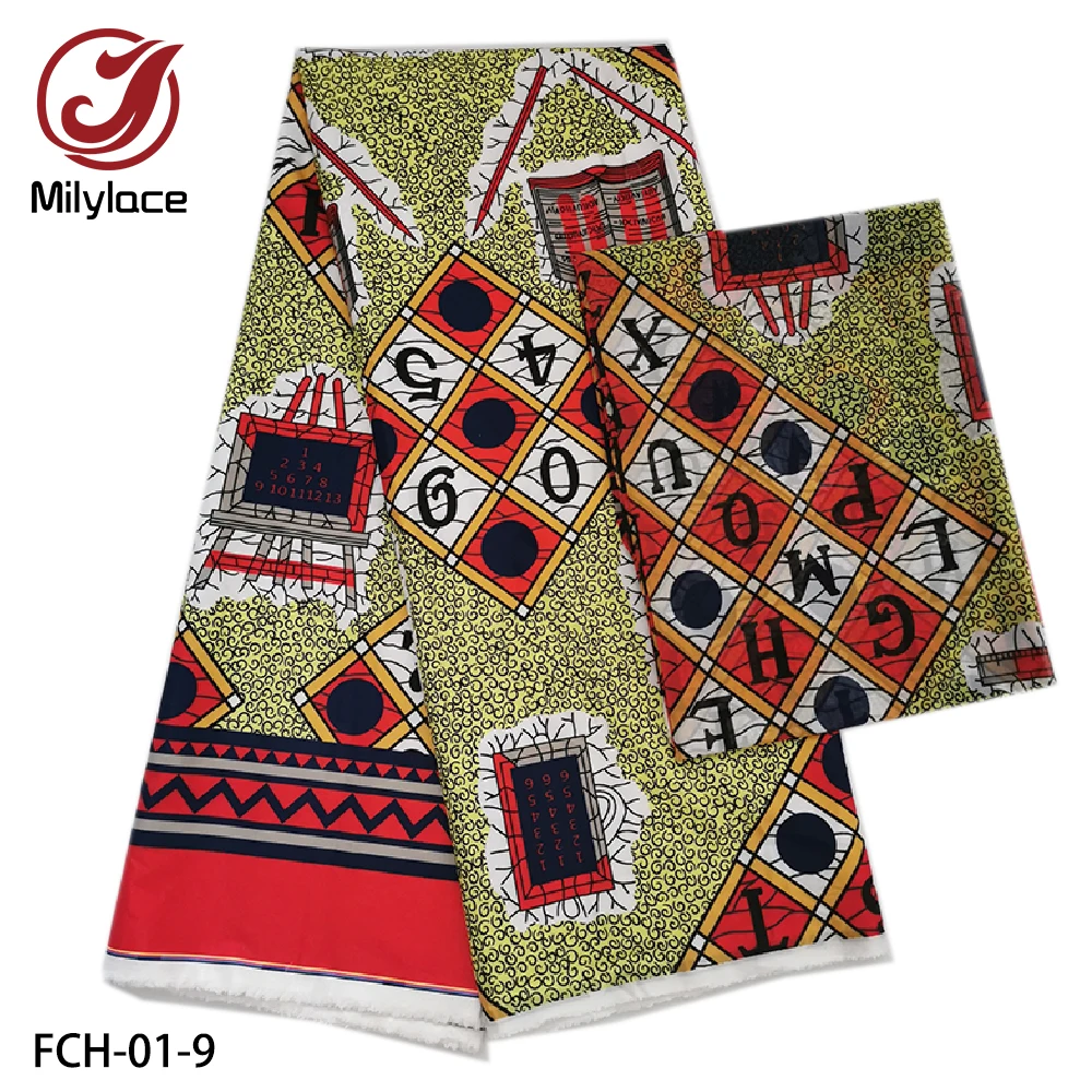 New African Printing Unique Tiancy Fabric Stretch Fabric 4 yards+ 2 yards Printing Chiffon Fabric for clothing FCH-01