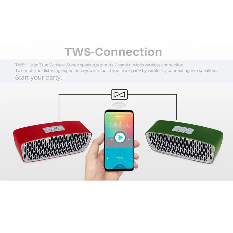 NR- автомобильные Bluetooth 5,0 колонки 3D объемный стерео HIFI качество звука Поддержка FM радио TF карта 3,5 мм AUX