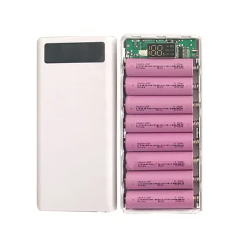 

20000mAh Micro Type-c USB Power Bank Shell Case for Phone External Charger DIY Outer Shell Powerbank Case Cover 8*19650 Battery