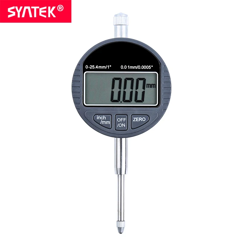 

Syntek 0-25.4mm/1inch Electronic Digital Dial Indicator 0.01mm Digital Dial Gauge Metric/Inch Vertical Metalworking