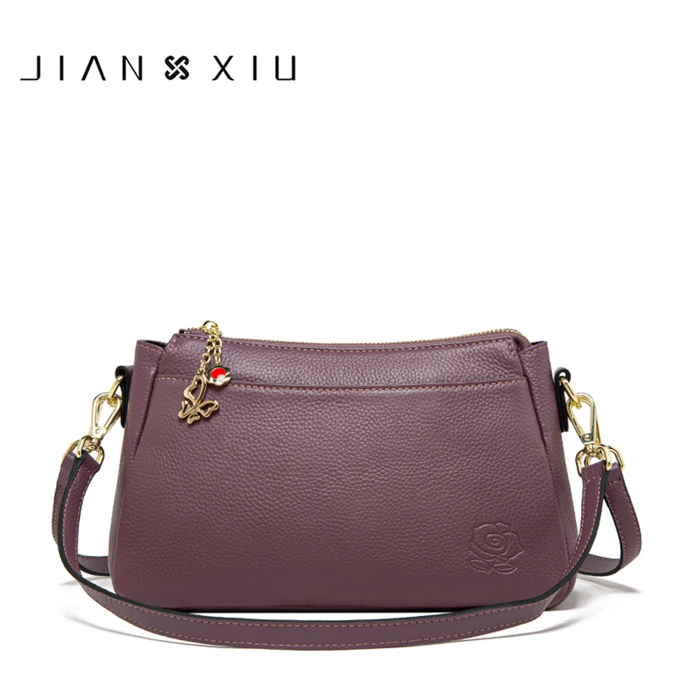 

JIANXIU Brand Genuine Leather Luxury Handbags Women Bags Designer Messenger Bags 2021 Small Shoulder Crossbody Bag 3 Color Purse
