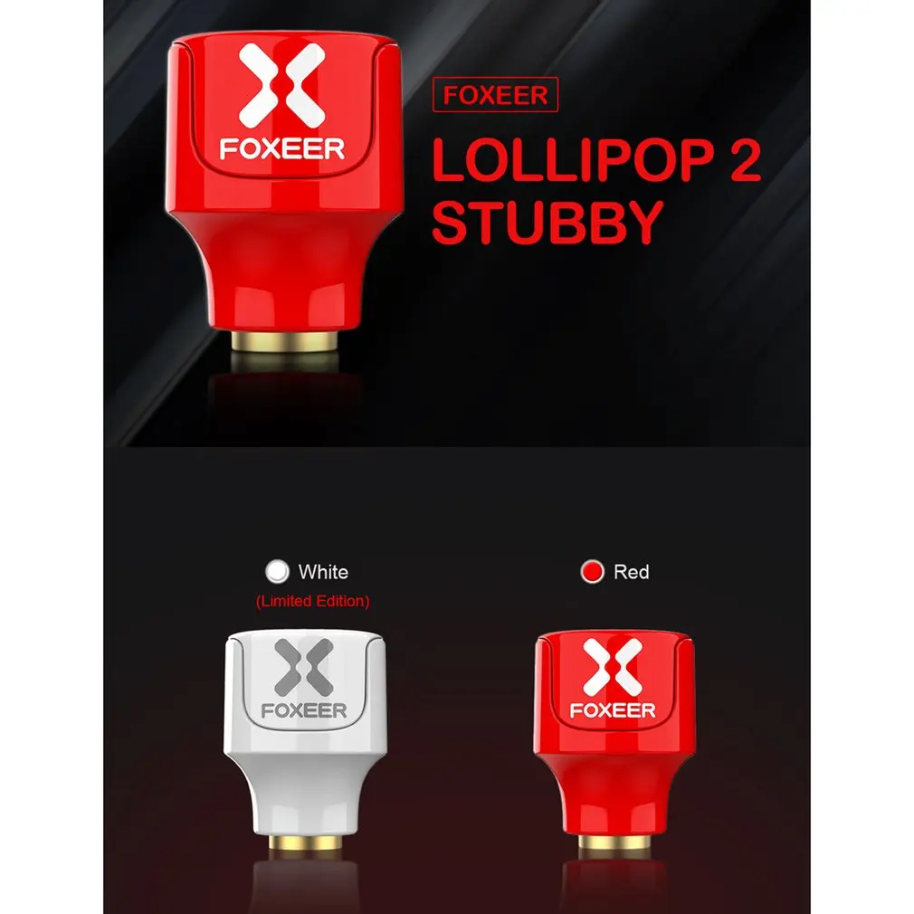Foxeer PA1416 леденец 2 Stubby 2.5Dbi LHCP маленькая антенна SMA Мужская для RC FPV гоночный Дрон Qudcopter самолет БПЛА запчасти