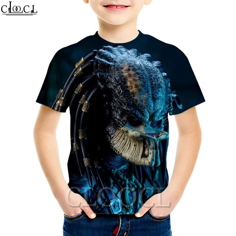CLOOCL-Camiseta con estampado 3D de la película The Predator para niño y niña, ropa de manga corta para adolescentes, Tops de moda de 4 a 13 años