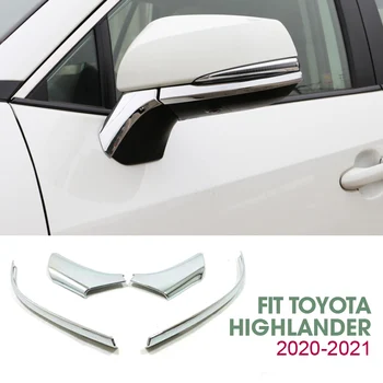 

4Pcs/set ABS Chrome Rear View Mirror Guard Cover Trim Fit For Toyota Highlander 2020-2021 Chromium Styling Stickers Sliver
