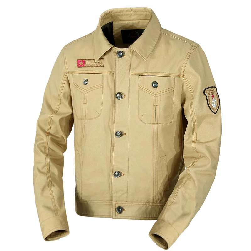khaki jean jacket men