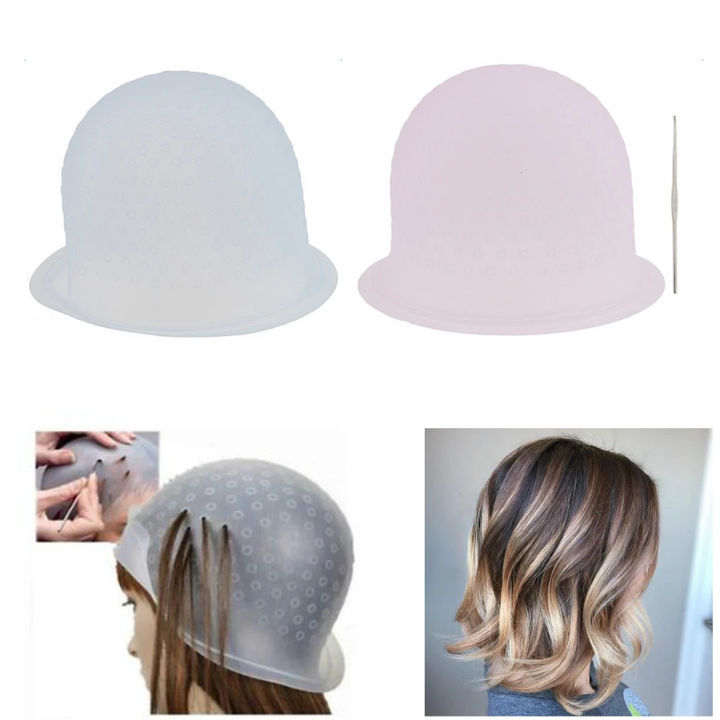 Bonnet A Meches En Silicone Transparent Crochet Cheveux Coloration Chapeau Pour Salon De Coiffure Ou A La Maison Aliexpress