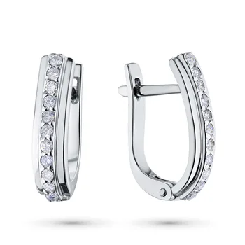 

Earrings in white gold with a diamond