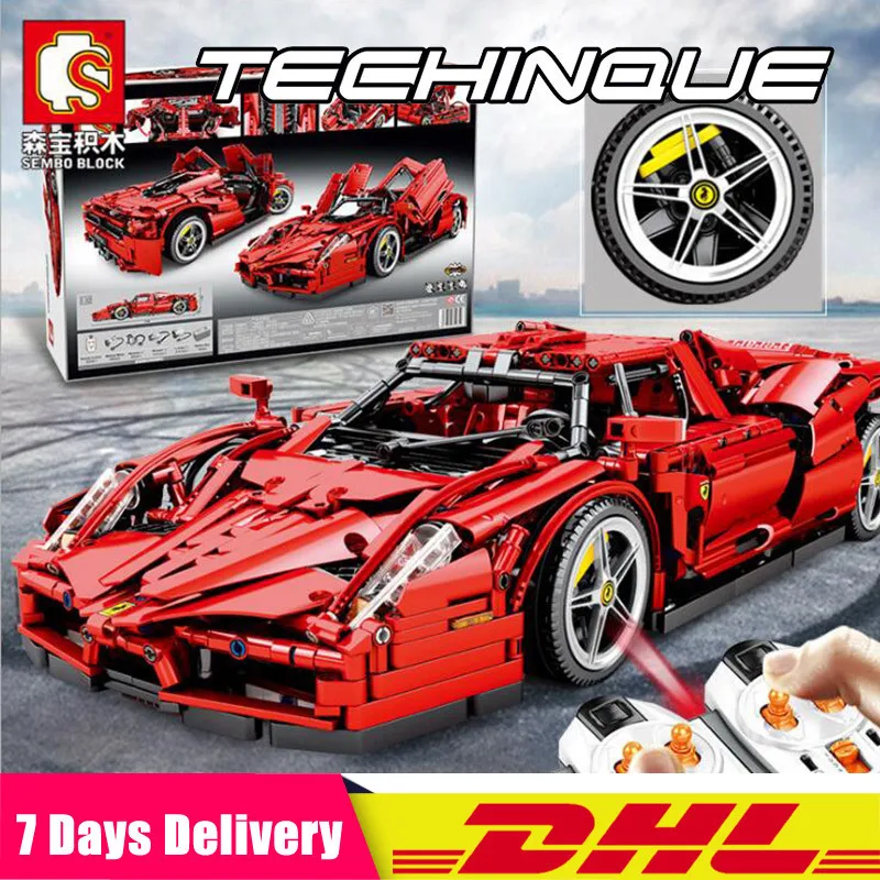 

2019 IN STOCK 701020 Technic RC Red Car Super Racing Car Enzo Remote Control 1:10 Building Blocks Bricks Toys Christmas gift