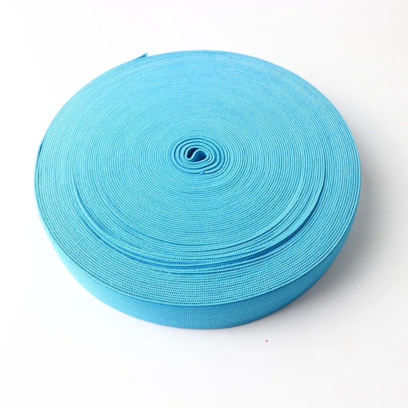 25Mm Color Elastic Band Thick Flat Braided Soft Rubber Spandex Webbing Sewing Lace Decorative Belt Clothing Accessories 1M