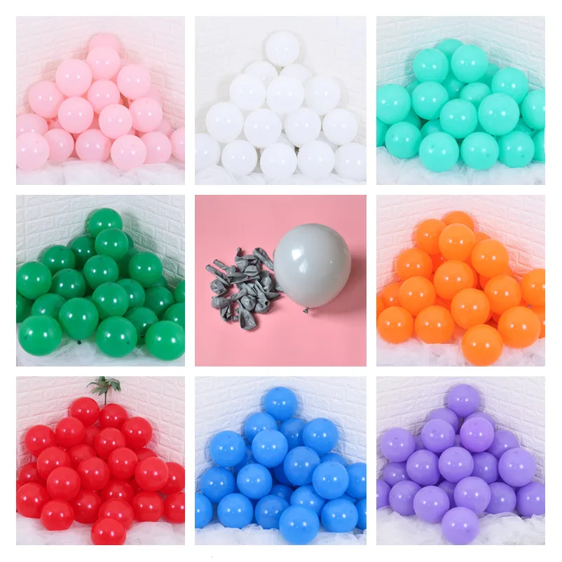 50pcs 10inch Gray Mint Drak Green Balloons Baby Birthday Party Burgundy Matte latex Ballon Wedding Decoration Kids Helium Globos | Дом и сад