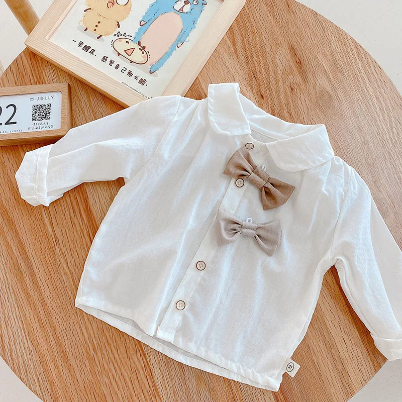 Spring Formal Kids Clothing Set Toddler Suit Bow Tie Shirt Shorts