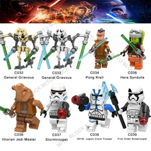 Одиночная Звездные войны Pong Krell Hera Syndulla itorian Jedi Master/Noga-Ta Clone Trooper первый заказ Снеговик строительный блок