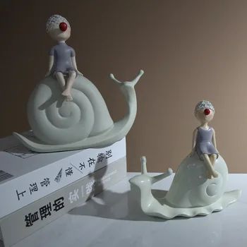 

Cartoon Snails Girl Miniature Model Handmade Figurines Home Decoration Artcrafts Blowing Bubbles Kids Children Birthday Gifts