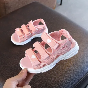 

Children's sandals 2020 summer new girls princess shoes big children girls non-slip soft bottom beach shoes