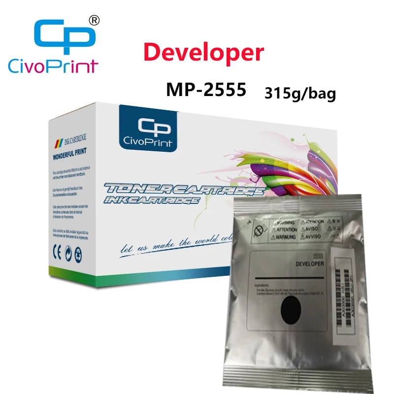

Civoprint 315g/bag mp-2555 2555 Developer Black For Ricoh MP2555/3055/3555/4055/5055/6055