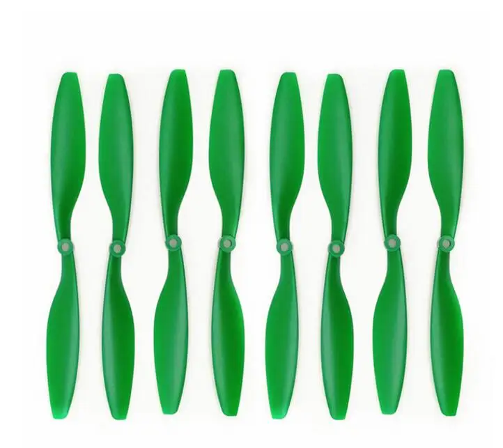 Зеленый 8pcs Propeller 1045 10 inch Propellers Carbon Fiber ABS Blade CW CCW with Washer Wing for F450 F500 S500 Frame FPV RC Quadcopter - Цвет: Зеленый