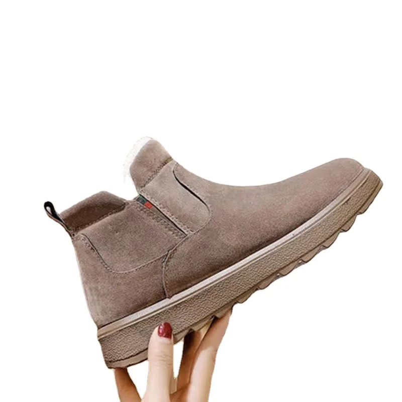 

Winter Women Boots Warm Plush Slip-on Casual Shoes Anti-slip Comfortable Flats Female Warm Faux Fur Snow Boots Botas De Mujer