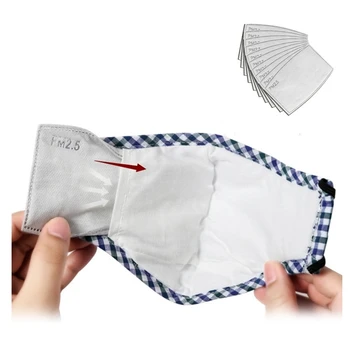 

PM2.5 Anti Haze 5 Layers Mask Filter 6-12pcs Filter Activated Carbon Filter Masque Anti Virus Mask Mat Dust Mouth Mask Pad K02