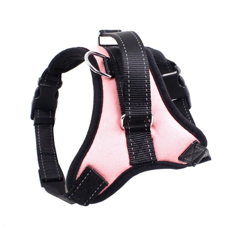 Pink Жилет безопасности для собак, шлейка для домашней собаки, регулируемый автомобильный ремень безопасности, жилет для путешествий E2S - Цвет: Pink