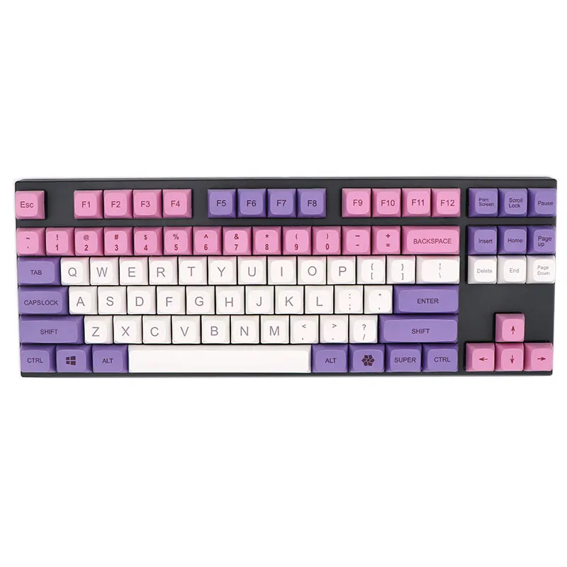Keypro-hana Ethermal Dye Sublimação Fontes Pbt Keycap Teclado Mecânico com Fio Usb 134 Keycaps - Imagem 5