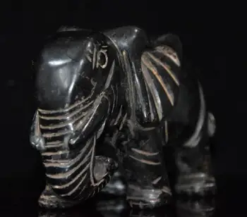 

Hongshan culture archaize black iron meteorite sculpture elephant statue