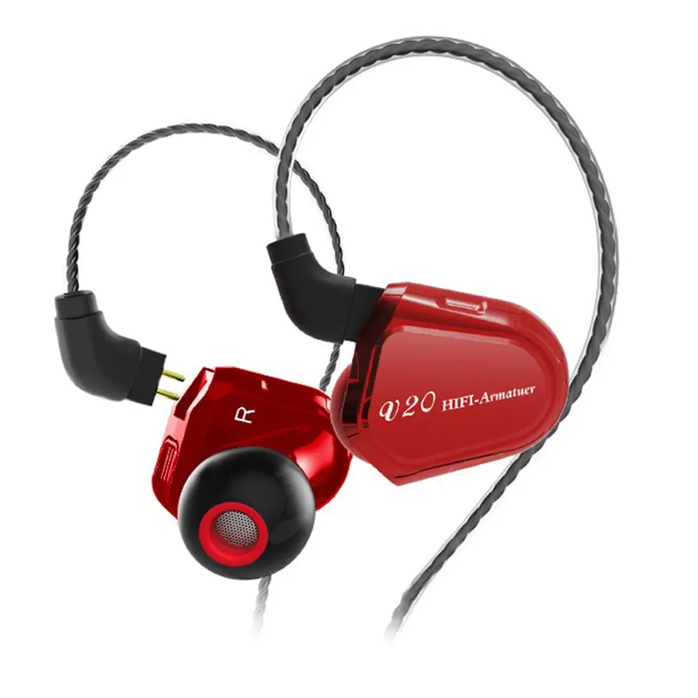 TRN V20 портативный бас-вкладыши съемные HiFi музыка анти-шумовой микрофон качество звука проводные наушники Спортивная гарнитура