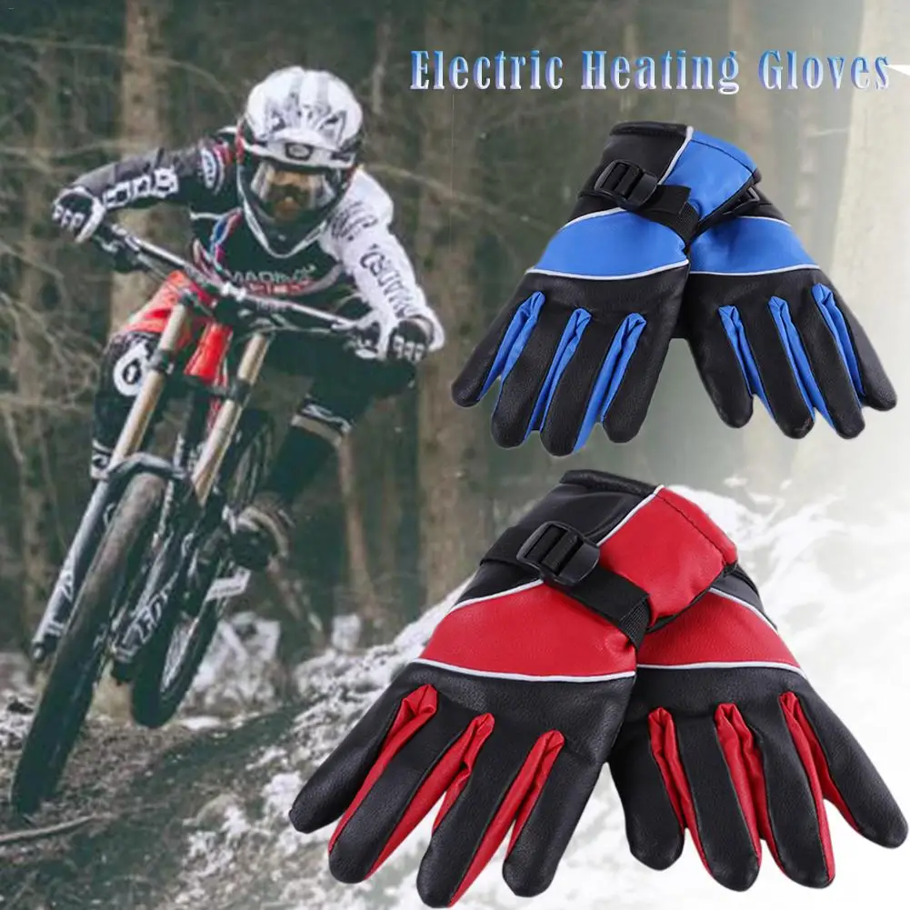 1 Pair Winter USB Hand Warmer Electric Thermal Gloves Waterproof Heated Gloves Battery Powered For Motorcycle Ski Gloves