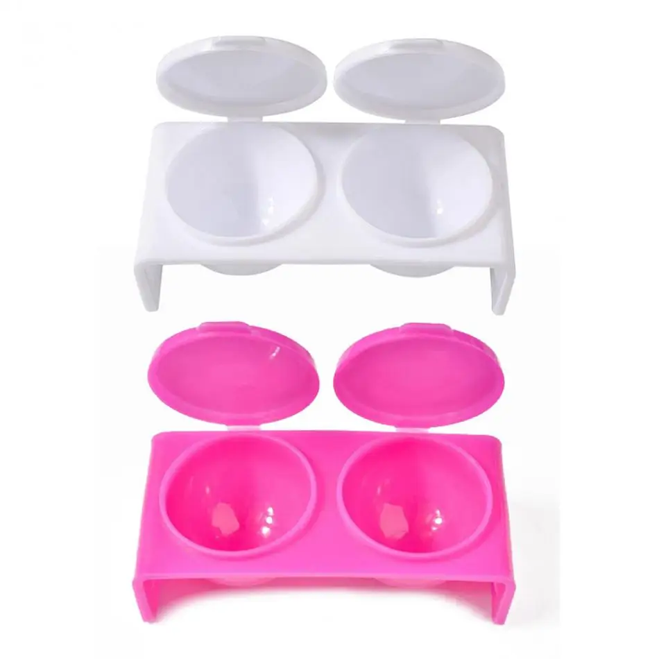 Manicure Crystal Cup Nail Art Dual Pigment Holder for Nail Brush Powder Rhinestones Liquid Container Box DIY Manicure Tools