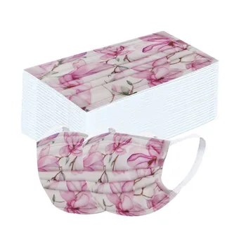 

Disposable Unisex Printed White Soft Masks For Adult 3-Layer Masks 50PCS Unisex Face Mouth Mask Earloop Fast Delievry New