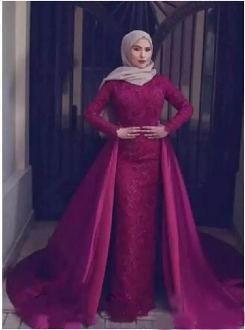 

Muslim Evening Pageant formal dress women elegant 2018 Saudi Arabic High Neck robe de soiree Prom gown Mother Bride Dresses