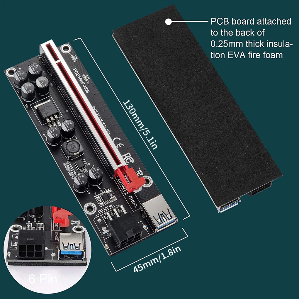 

PCI-E 1x до 6x USB 3,0 Расширительная карта адаптер для настольного ПК