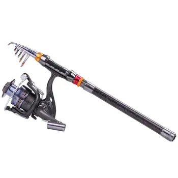 

Fishing Rod Set Carbon Fiber Telescopic Spinning Fishing Pole and Reel Combo Fishing Gear with Line Lures for Travel