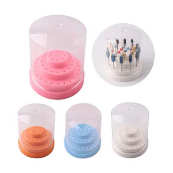 

48 Holes Nail Drill Bit Holder Stand Displayer Big Size Blue Nail Drill Bits Container Storage Box Manicure Nail Art Bit Tools