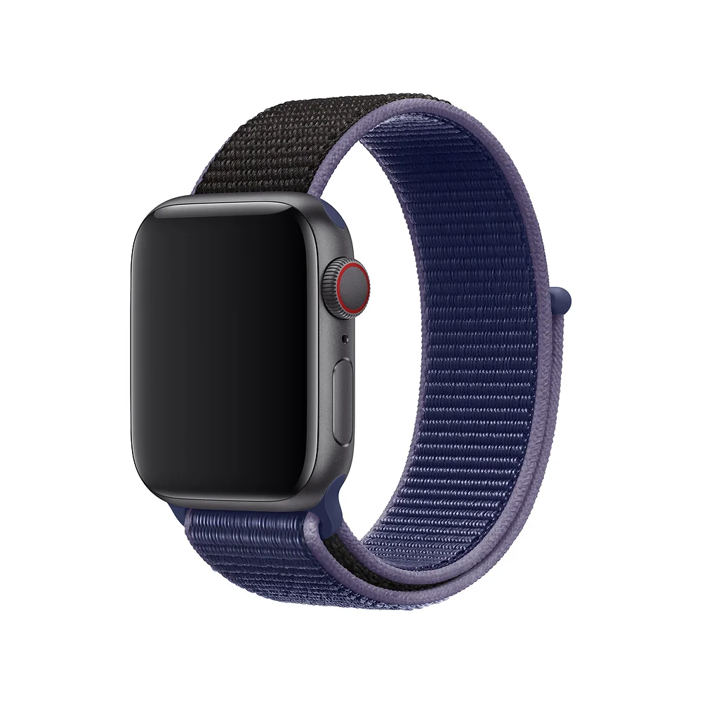 Midnight Blue Black Нейлоновый спортивный бесшовный ремешок для наручных часов Apple Watch, ремешок 42 мм, 38 мм и нержавеющая сталь металлический корпус 44 мм/40 мм наручных часов iWatch, 5/4/3/2/1 браслет, ремешок на запястье для наручных часов аксессуары - Цвет ремешка: Midnight Blue Black
