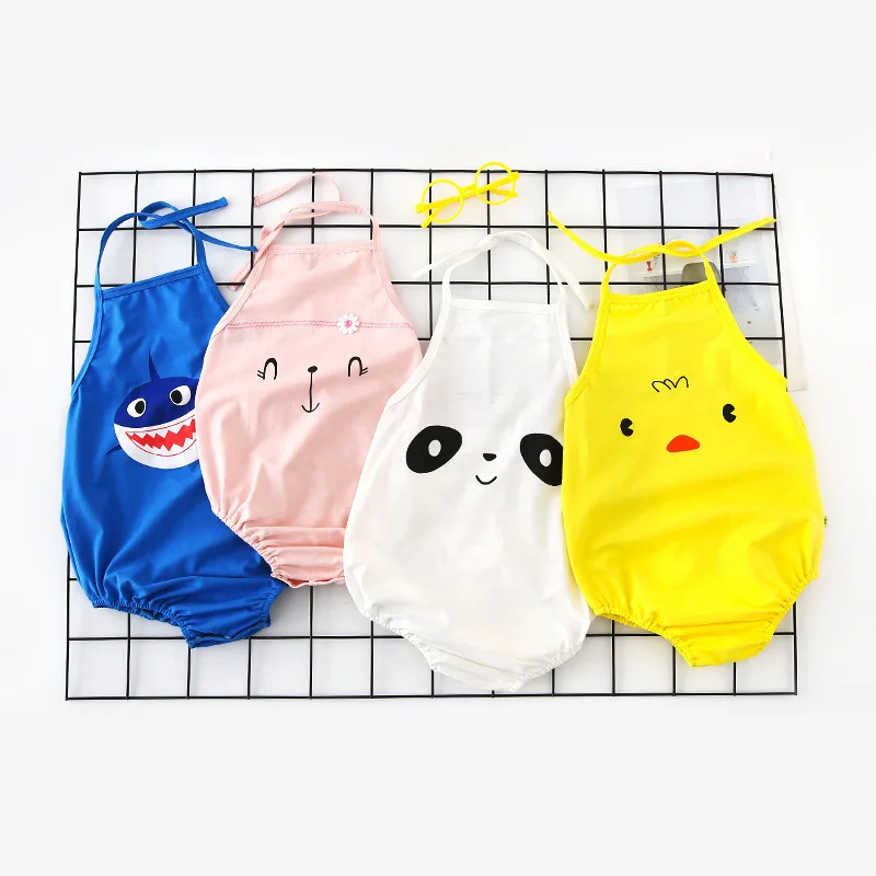 

2019 Summer New Style Baby Triangle Romper Cute Cartoon Smiley Men And Women Children Apron Halter