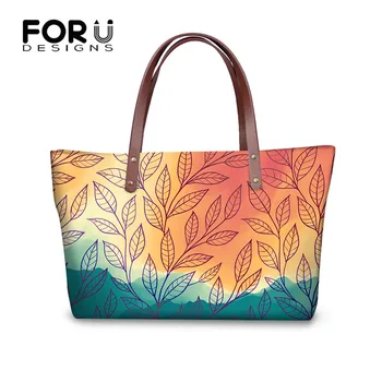 

FORUDESIGNS Oranger Green Leaf Women Large Capacity Crossbody Bags Fashion Ladies Shoulder Bags Luxury Female Sac a main