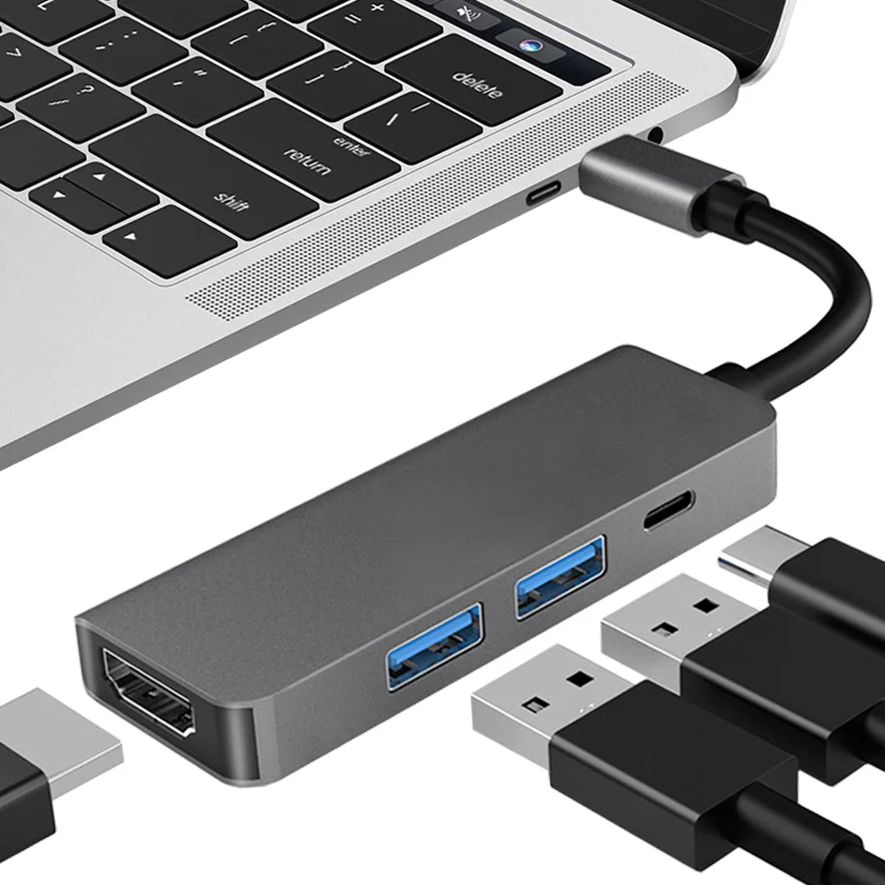 Концентратор USB Type-C на HDMI 4K USB-адаптер Type C PD зарядный порт для MacBook Pro Samsung Galaxy S8