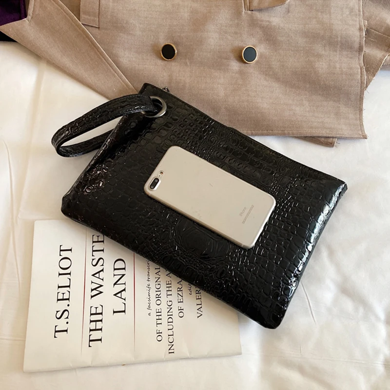 Pochette Femme, модный клатч, женская маленькая сумочка, Крокодиловая Кожа, женская сумка-клатч из искусственной кожи, Женская вечерняя сумка-конверт