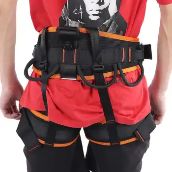 

Outdoor Anti Fall Half Body Safety Belt Rescue Climbing Cave Mountaineering Waist Support Aerial Work Protection Harness