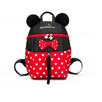 

New Cartoon Backpack Minnie Mickey Print Schoolbag Kindergarten/Primary School Kids Bags Infantil Mochila for Baby Girls