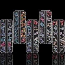 

12 grid boxed nail art 3D charms butterfly bear jewelry gummy bear nail art phantom color resin bow nail art DIY accessories