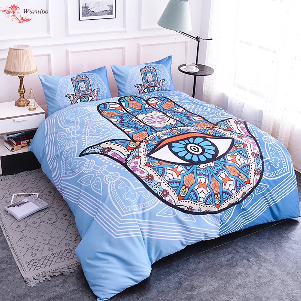 Homesky Mandala Eye Bedding Set Bohemia Comforter Quilt Cover Floral