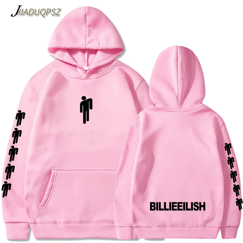 Billie Eilish модные толстовки с принтом для женщин/мужчин с длинным рукавом толстовки с капюшоном горячая Распродажа повседневные Модные уличные толстовки - Цвет: WM23-27 Pink