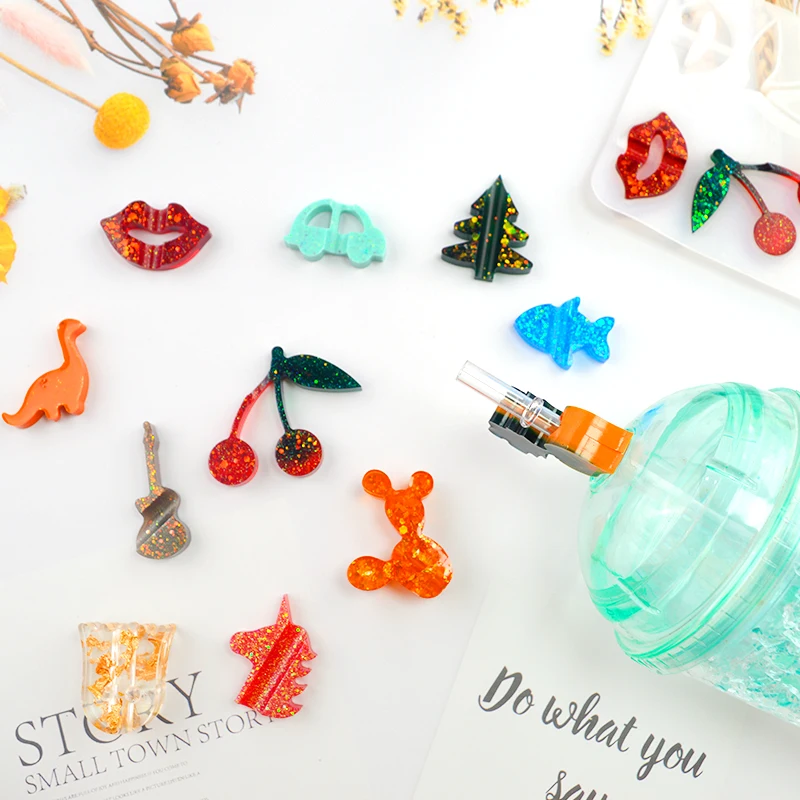 DM125 7 Style Straw Topper Epoxy Reisn Mold For Resina Epoxi Transparente Moldes Para Resina Decorating Tools