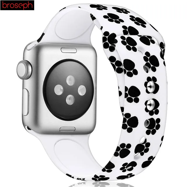 A Напечатанный ремешок для apple watch 4 band 40 мм 44 мм силиконовые ремешки для часов для iwatch 3 2 1 band 38 мм 42 мм браслет - Цвет ремешка: A