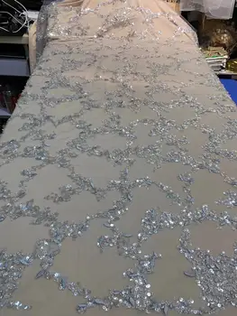 

2020 Best Selling African Nigerian Guipure Lace Bridal beaded embroidery DIY french net Lace fabric cloth lace fabric