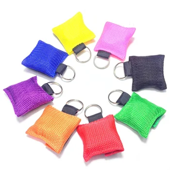 

Optional Color CPR Resuscitator Mask Keychain First Aid Emergency Face CPR Mask Outdoor Tools